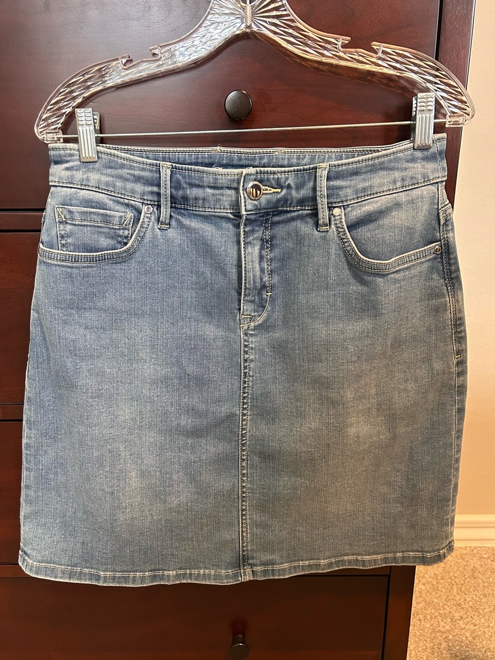 Tommy Bahama Classic Light Blue Denim Skirt - Women's Casual A-Line